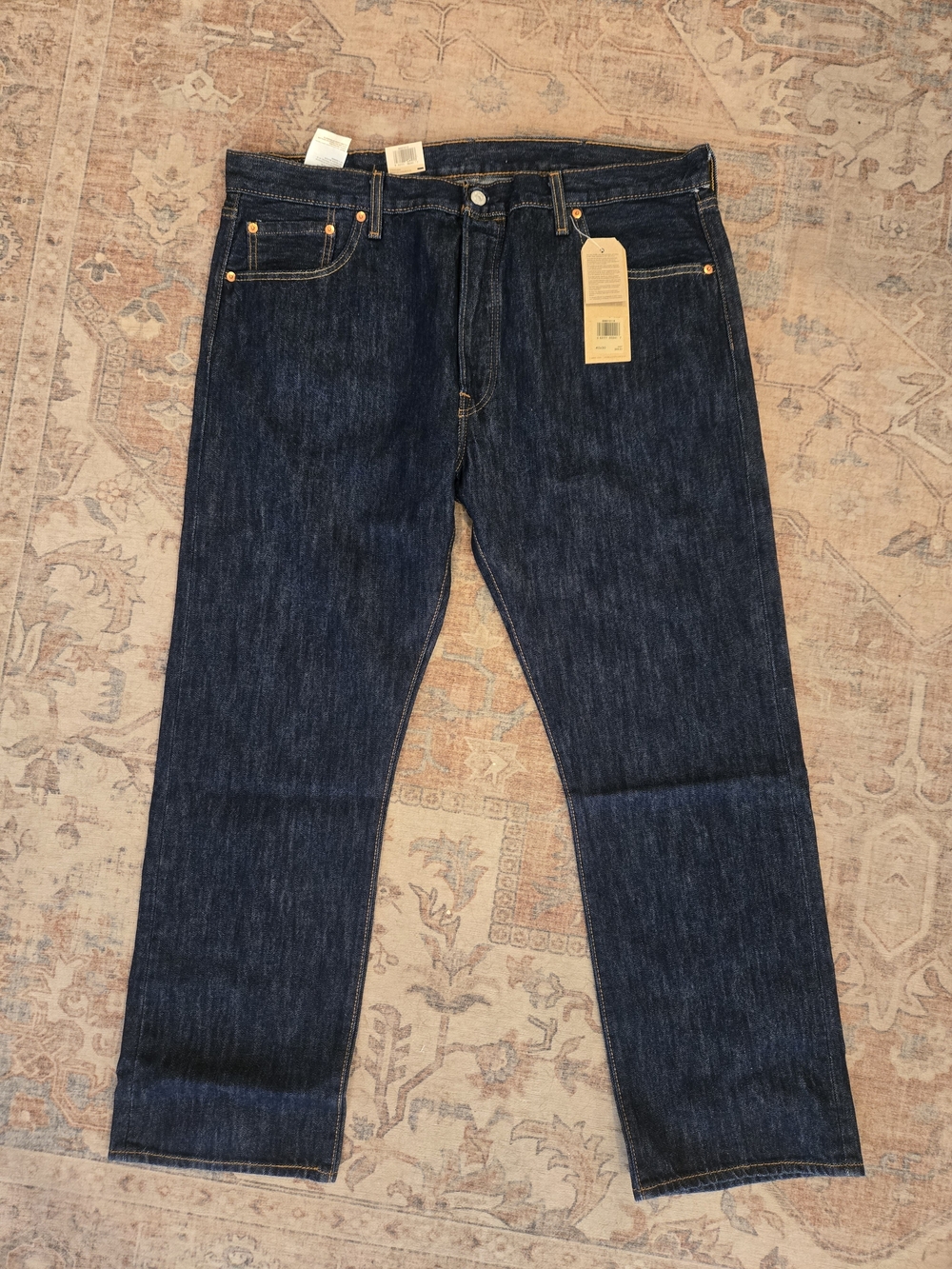 Levi's Dark Blue Straight-Leg Men’s 501 Jeans | Button Fly